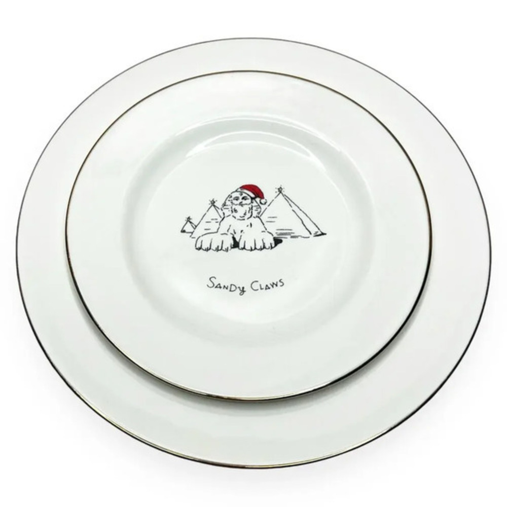 Merry Masterpieces 1st Edition 1999 Sandy Claws Dinner & Dessert Plate Set of 2‎
